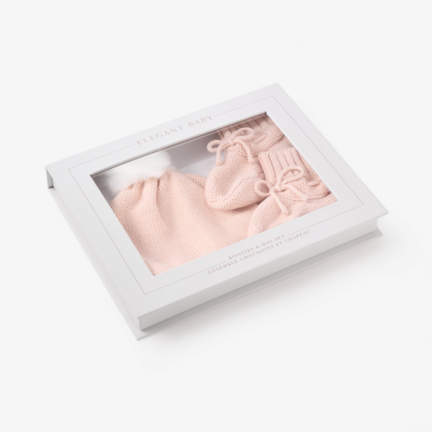 Pale Pink Knit Hat & Booties Gift Set