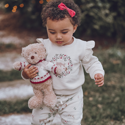 Forest Holiday Embroidered Organic Fleece Set