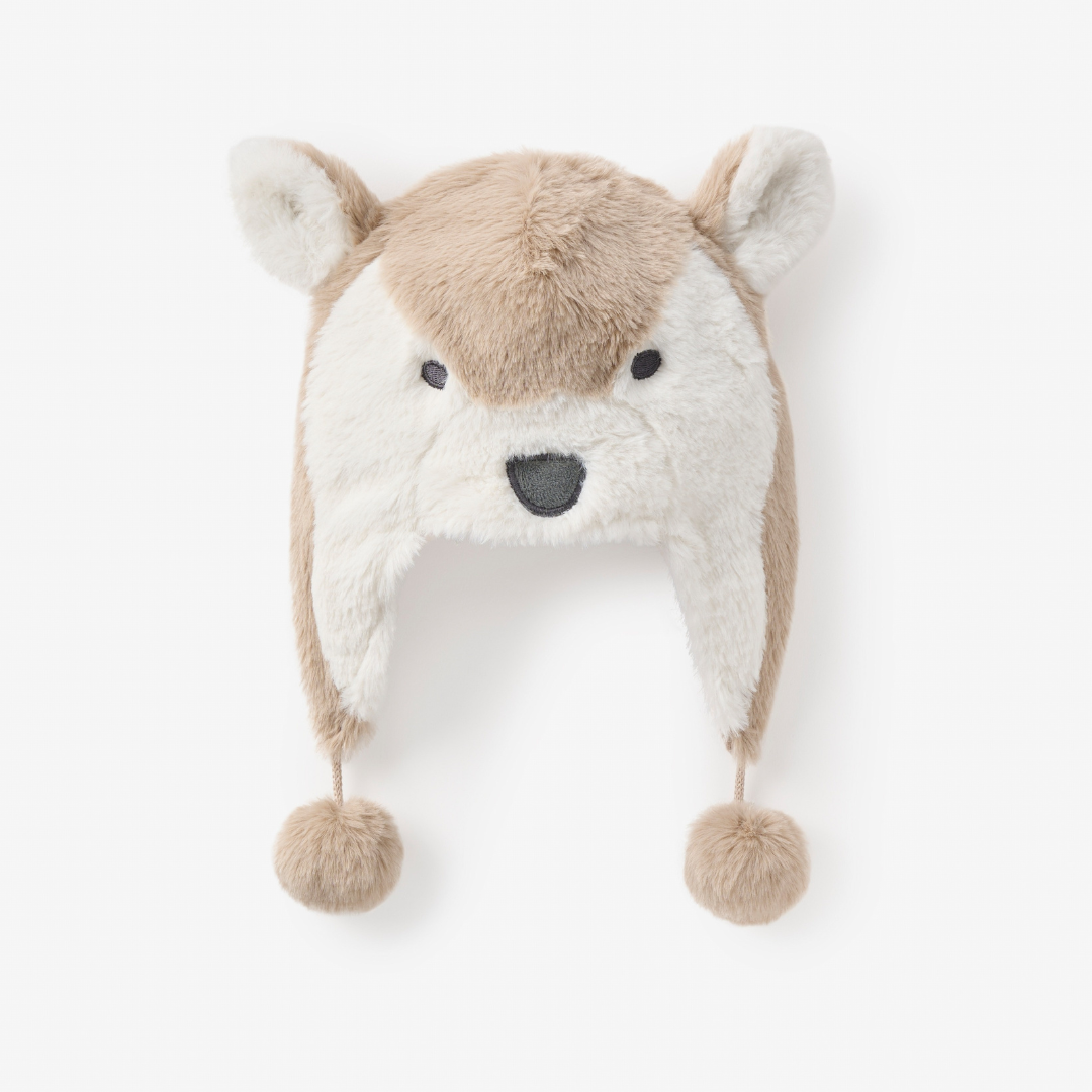 Wolf Aviator Plush Baby Hat