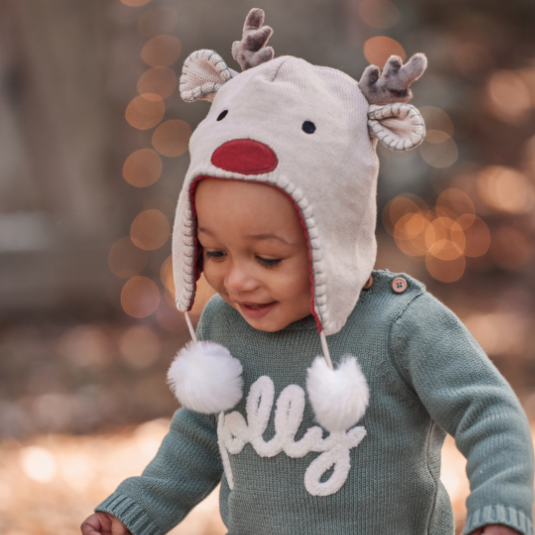 Reindeer Aviator Baby Hat