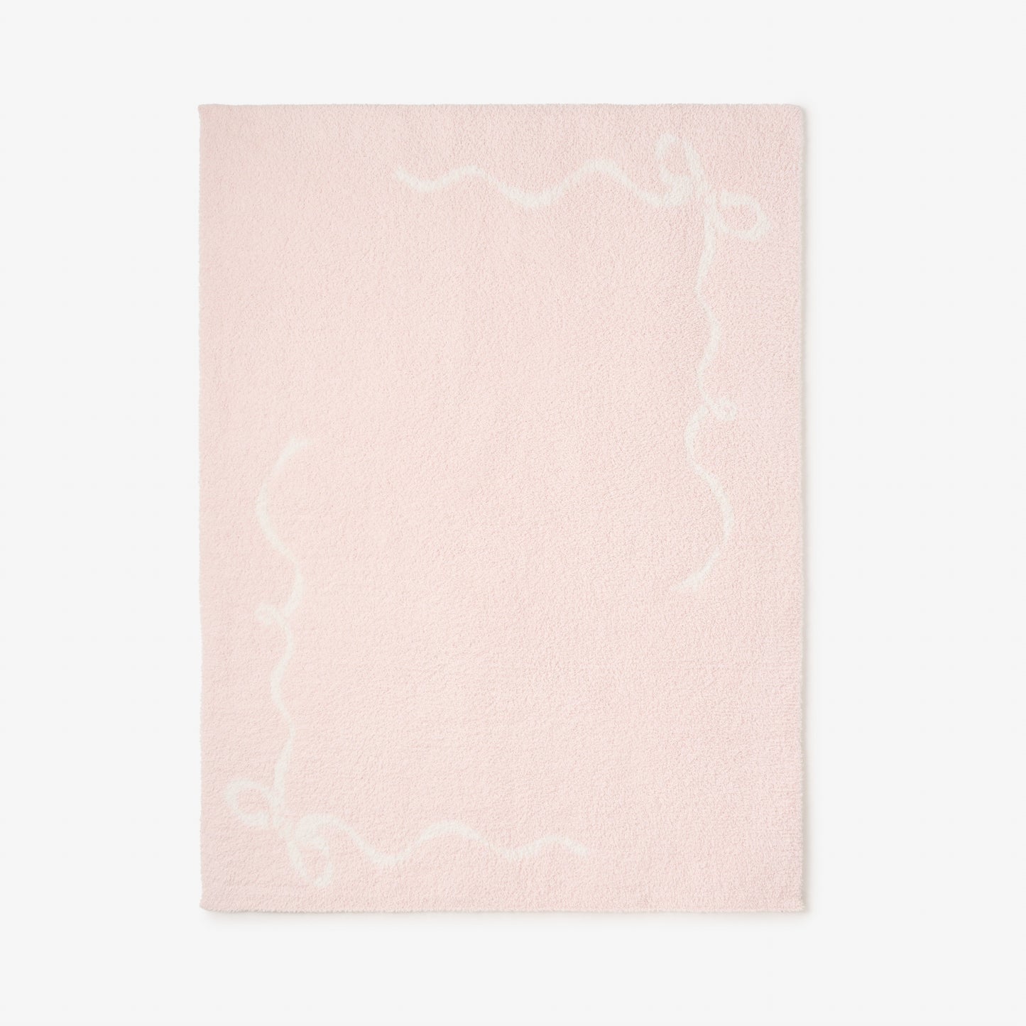 Pink Bows Feather Knit Baby Blanket