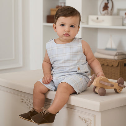 Blue Gray Plaid Jon Jon