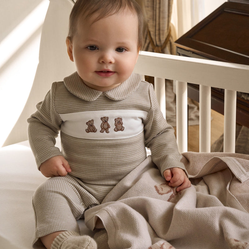 Teddy Bear Houndstooth Jumpsuit