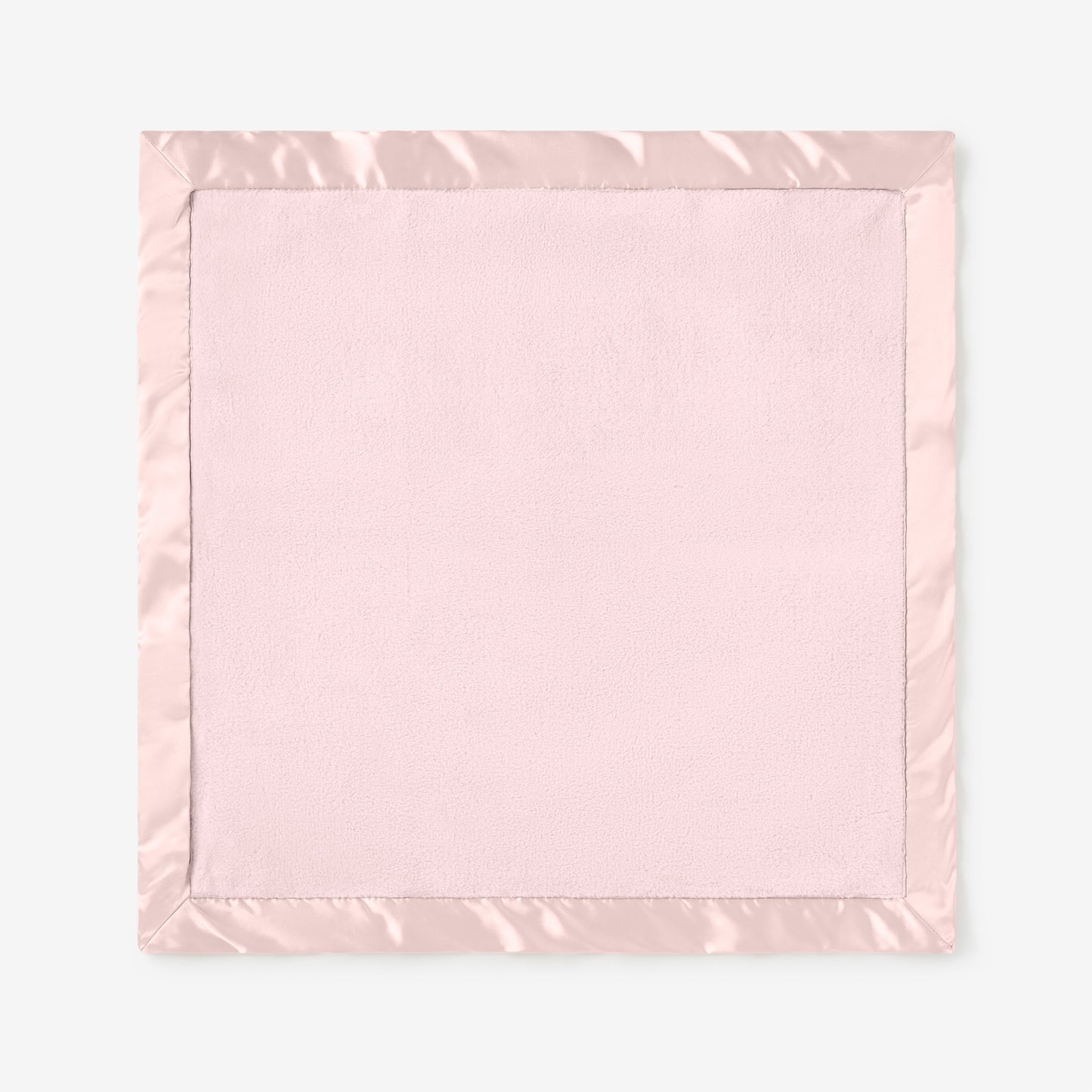 Pale Pink Satin Trim Flannel Fleece Baby Security Blanket
