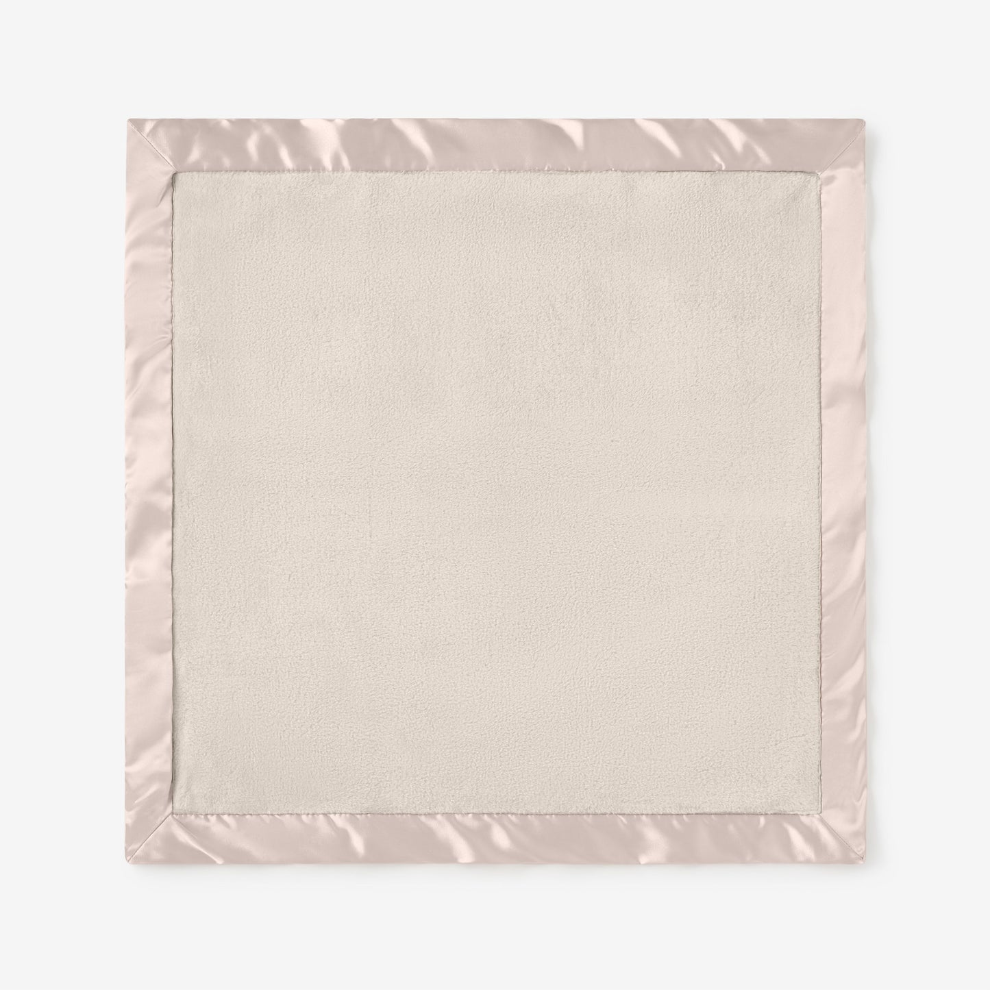 Taupe Satin Trim Flannel Fleece Baby Security Blanket
