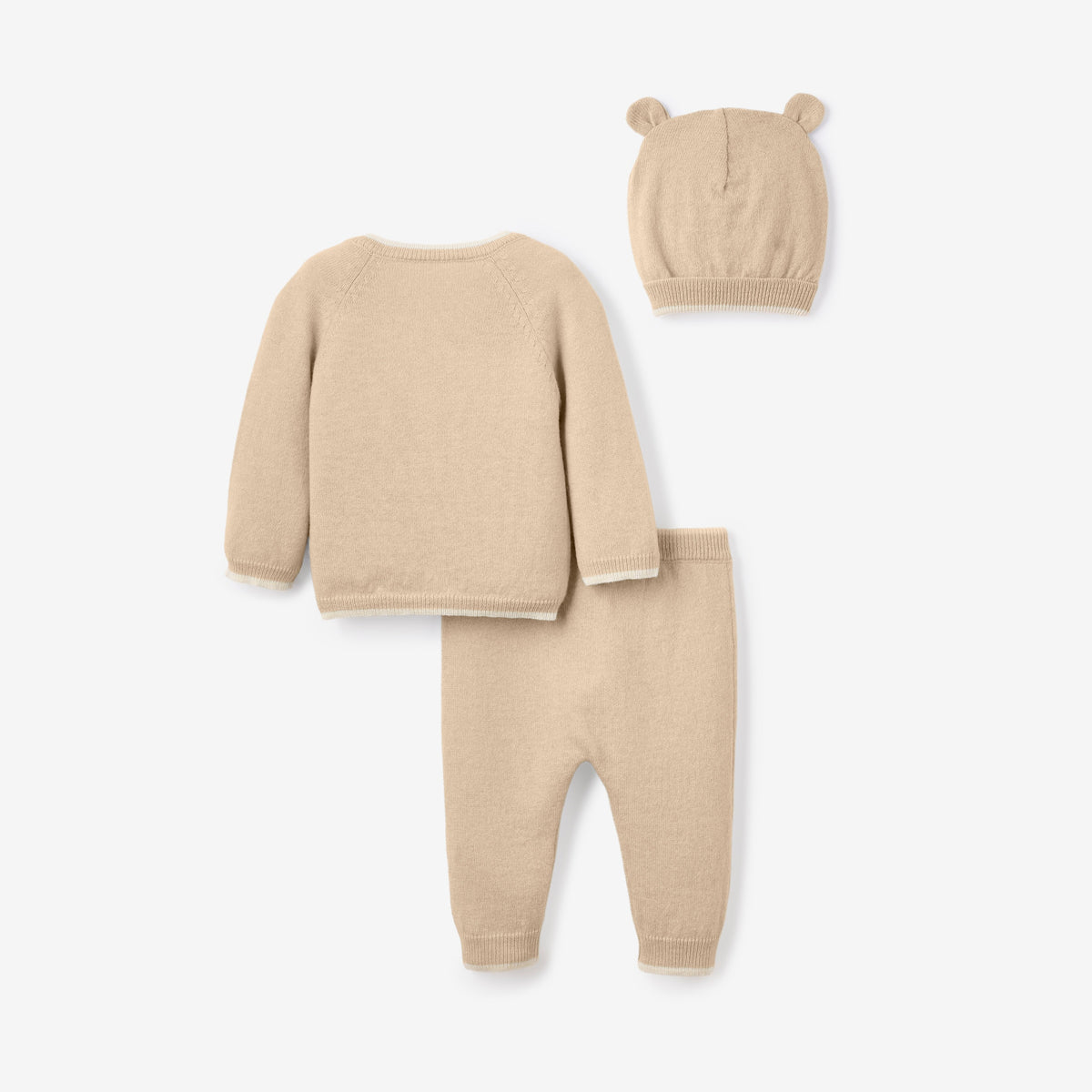 zoomed in Camel Cashmere-Cotton Baby Layette Set view 4