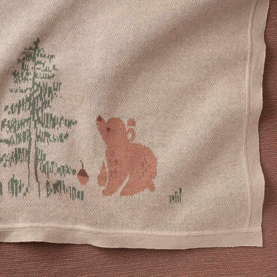 Bear & Fox Cotton Knit Baby Blanket