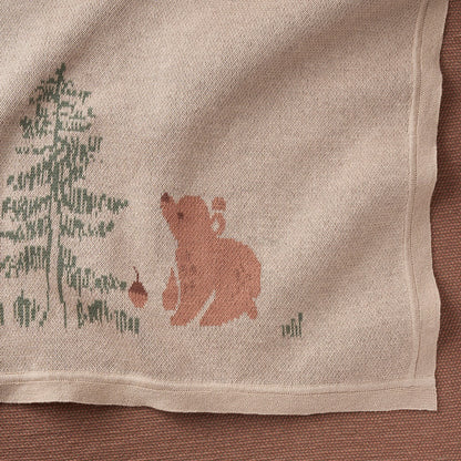 Bear & Fox Cotton Knit Baby Blanket