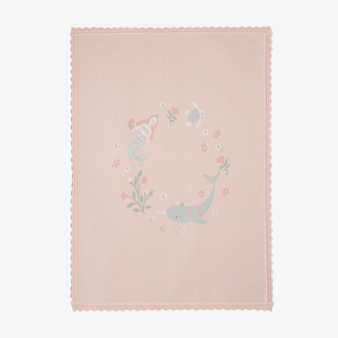 Mermaid Sea Magic Cotton Knit Baby Blanket