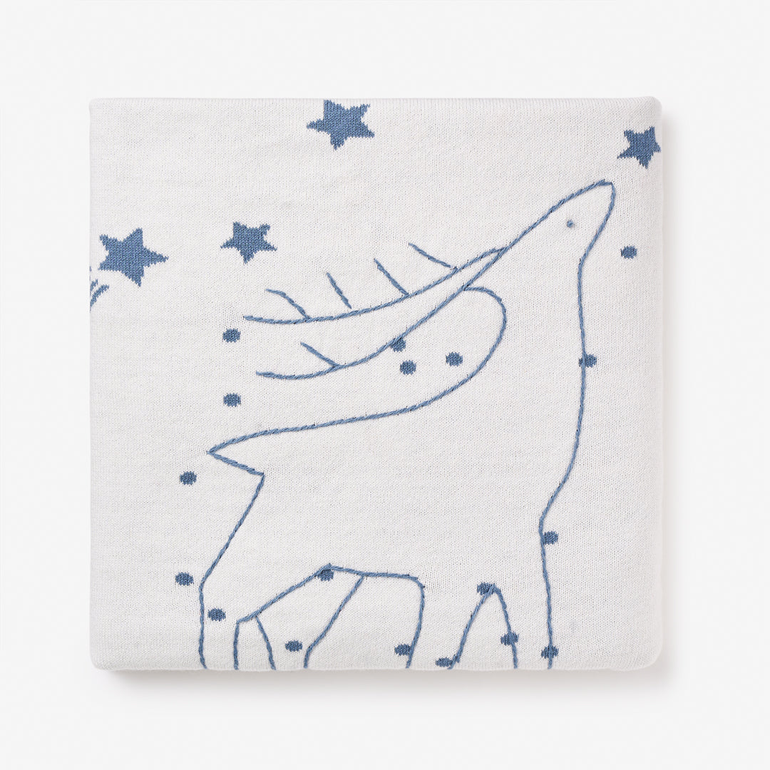 Hand Embroidered Magic Sky Deer Blanket