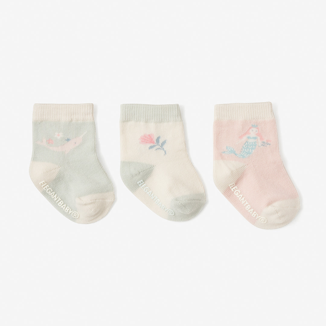 Acorn Baby 3 Pk Anti-Skid Socks 0-6 M
