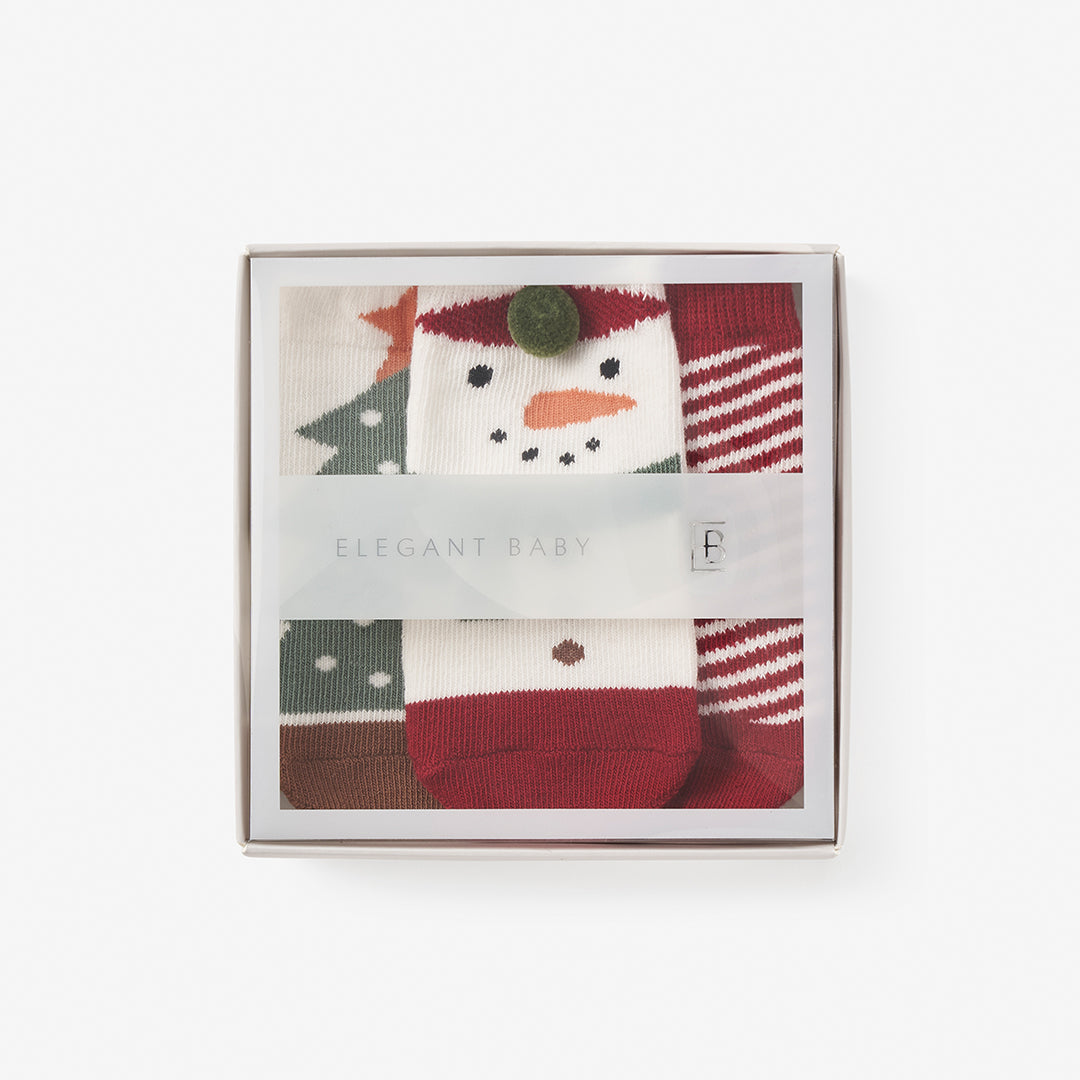 Holiday Non Slip Baby Sock Set 3pk
