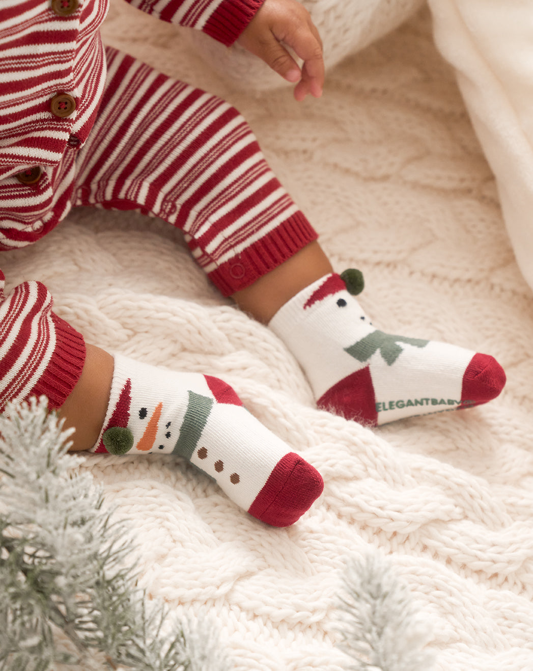 Holiday Non Slip Baby Sock Set 3pk