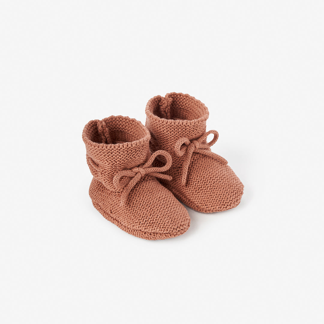 Rust Garter Knit Booties – Baby