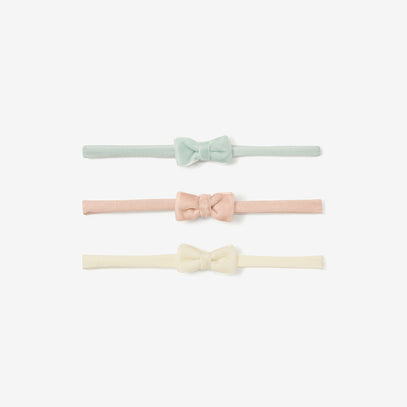 Velvet Bow Headband Set 3Pk