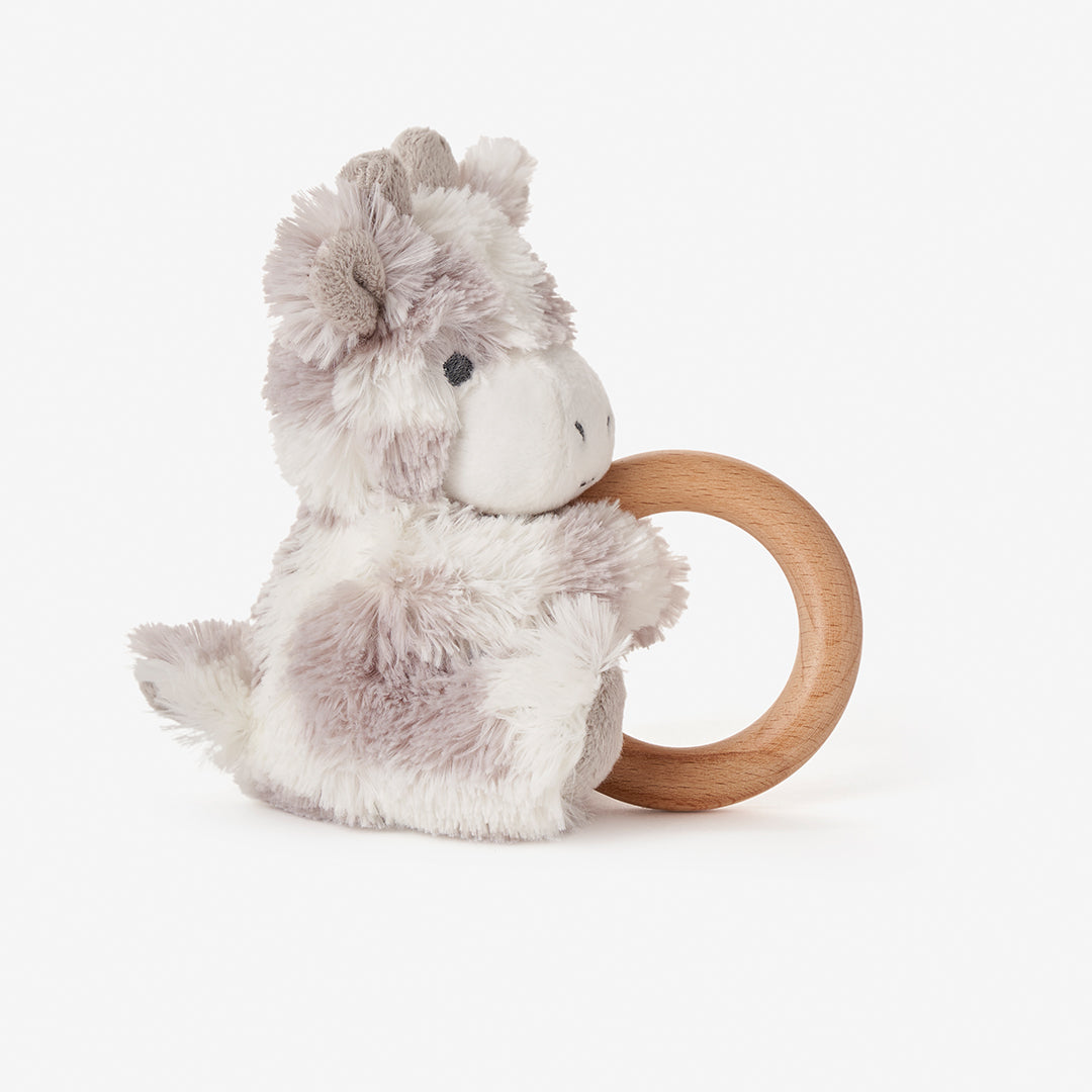 Plush Giraffe Wooden Ring Rattle