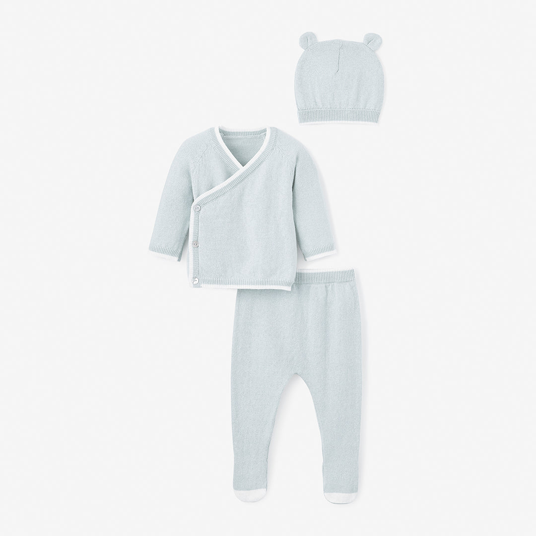 Pale Blue Cashmere Baby Layette Set – Elegant Baby