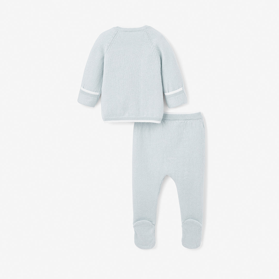 Pale Blue Cashmere Baby Layette Set