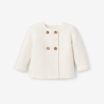 Whisper White Sofia + Finn Knit Baby Cardigan