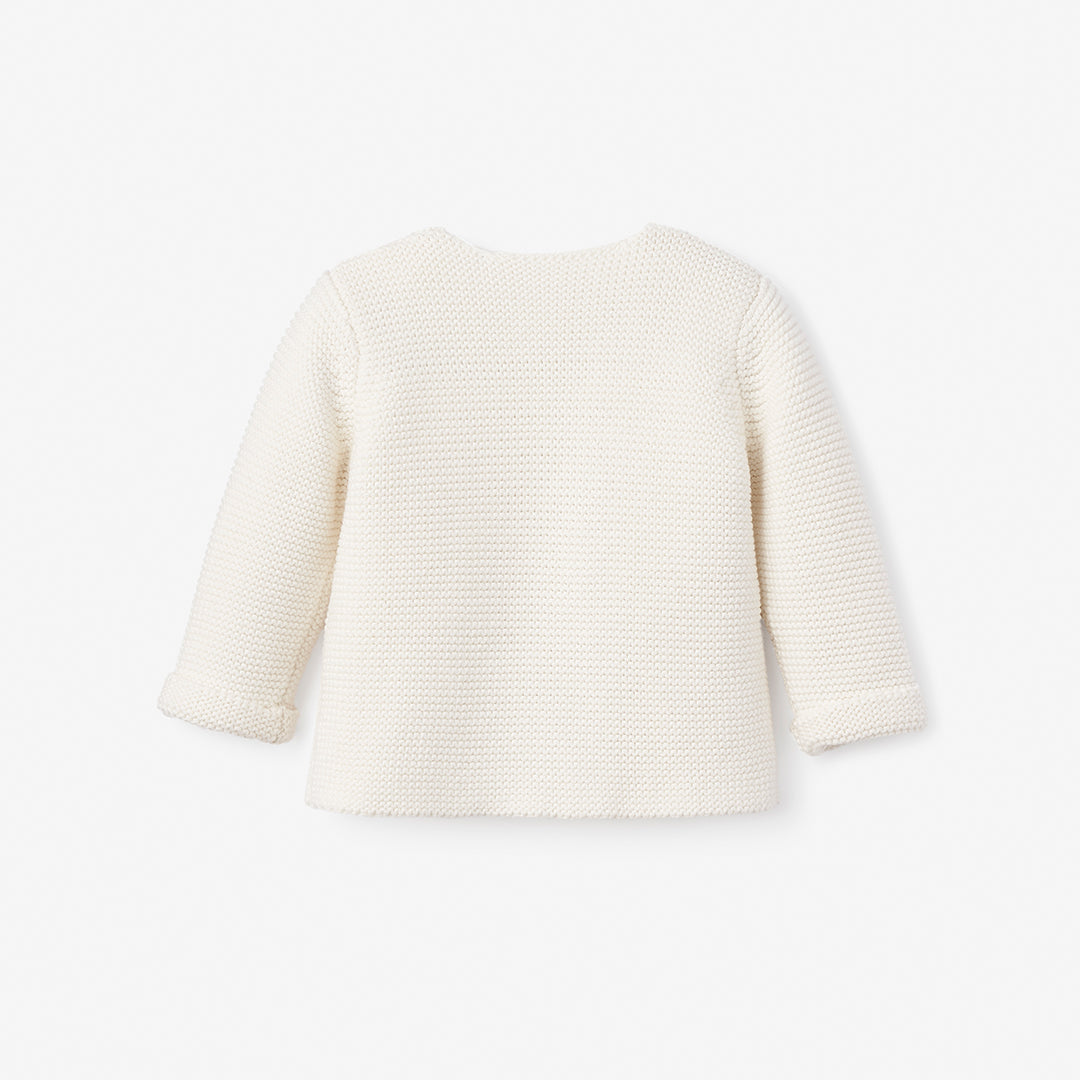 Whisper White Sofia + Finn Knit Baby Cardigan