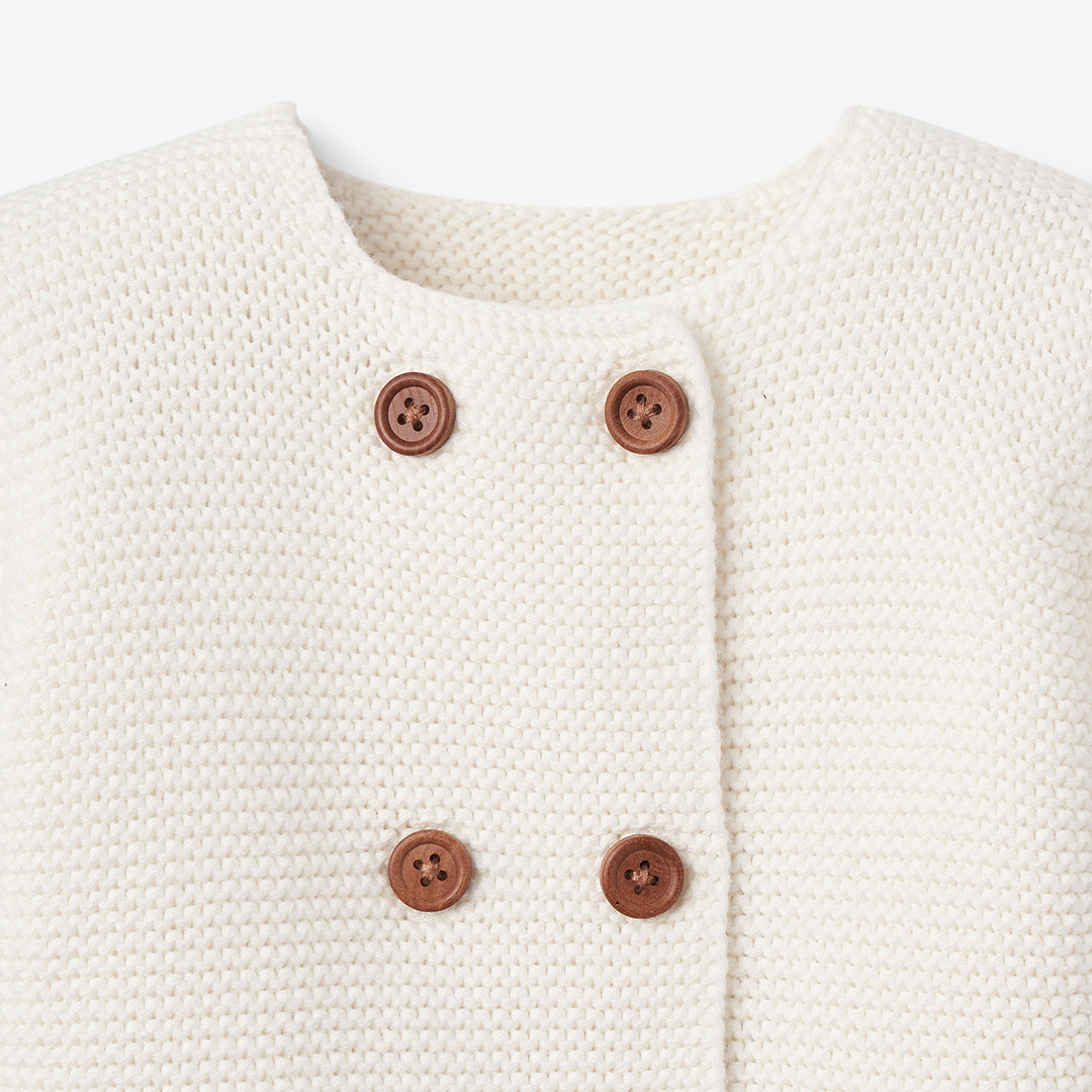 Whisper White Sofia + Finn Knit Baby Cardigan