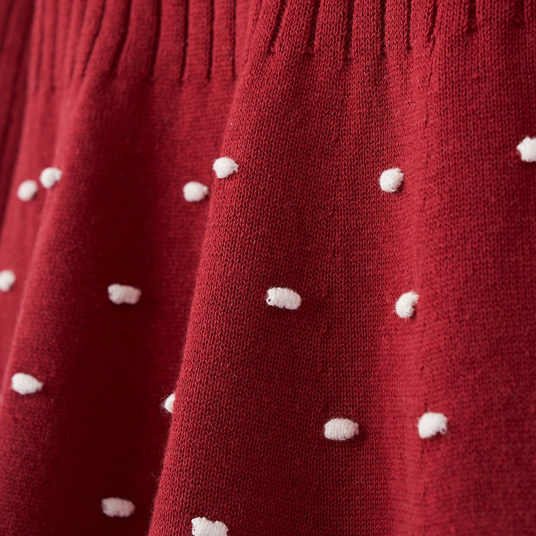 Holiday Textured Knit Baby Dress w/ Bloomer