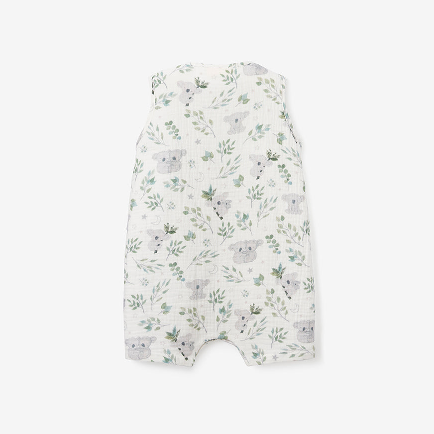 Koala Print Organic Muslin Button Down Shortall