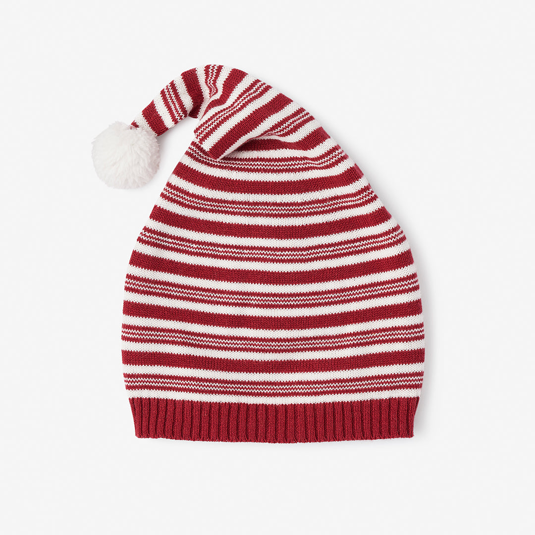Holiday Striped Baby Jumpsuit & Sleepy Cap Set