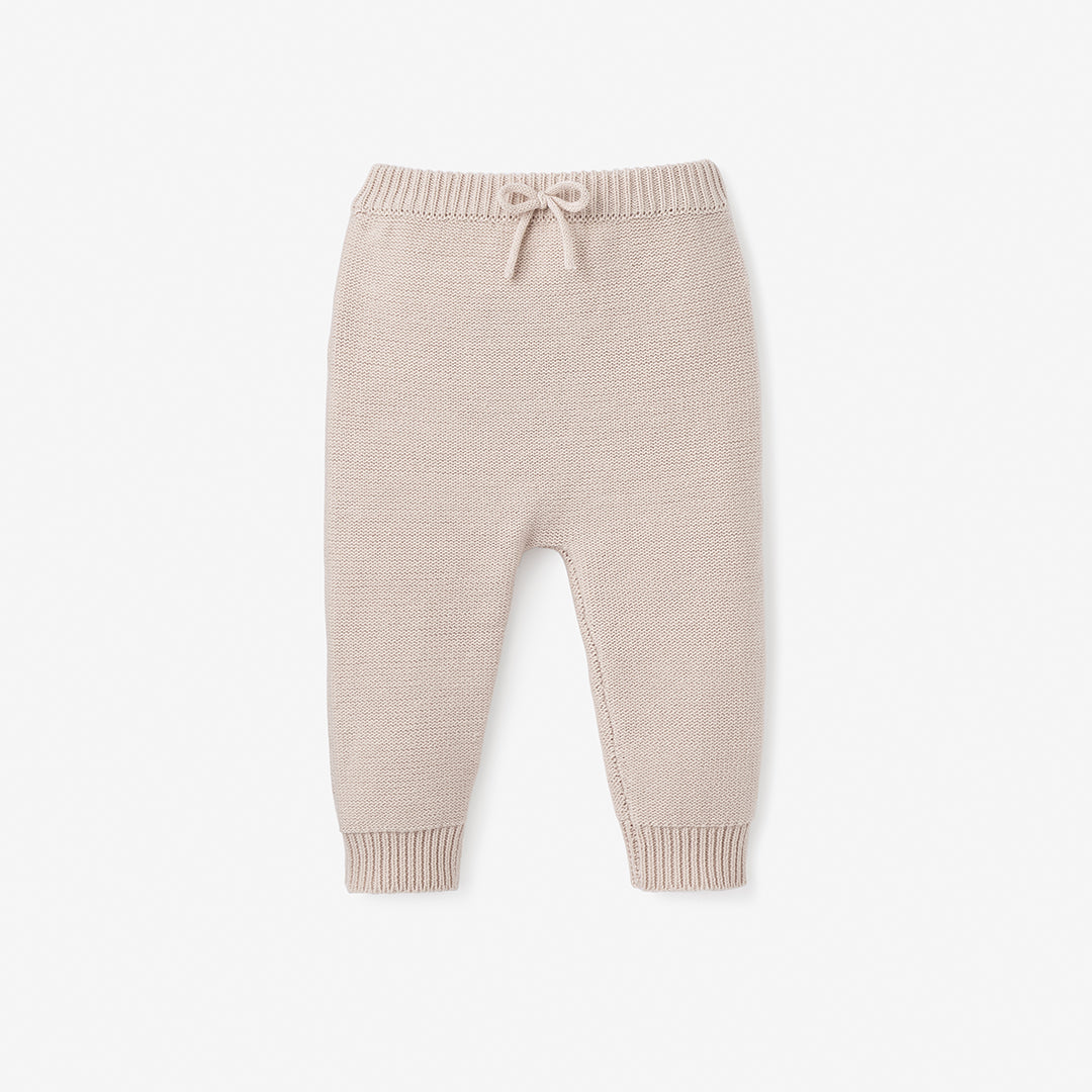 Taupe Garter Knit Baby Pant