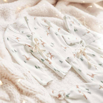 Reindeer Printed Organic Cotton Layette Set