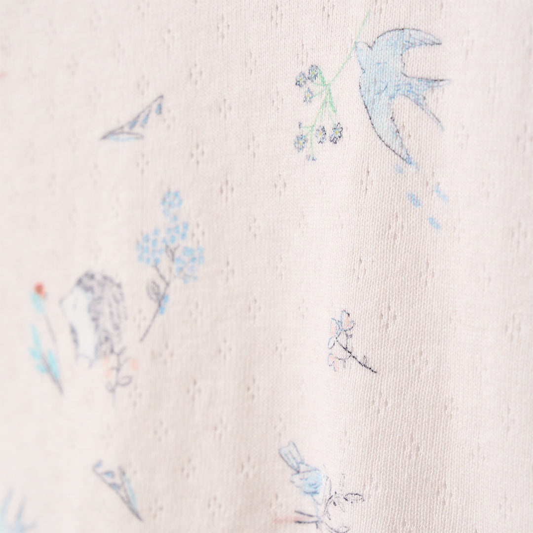 Meadow Mouse Printed Organic Pointelle Bubble