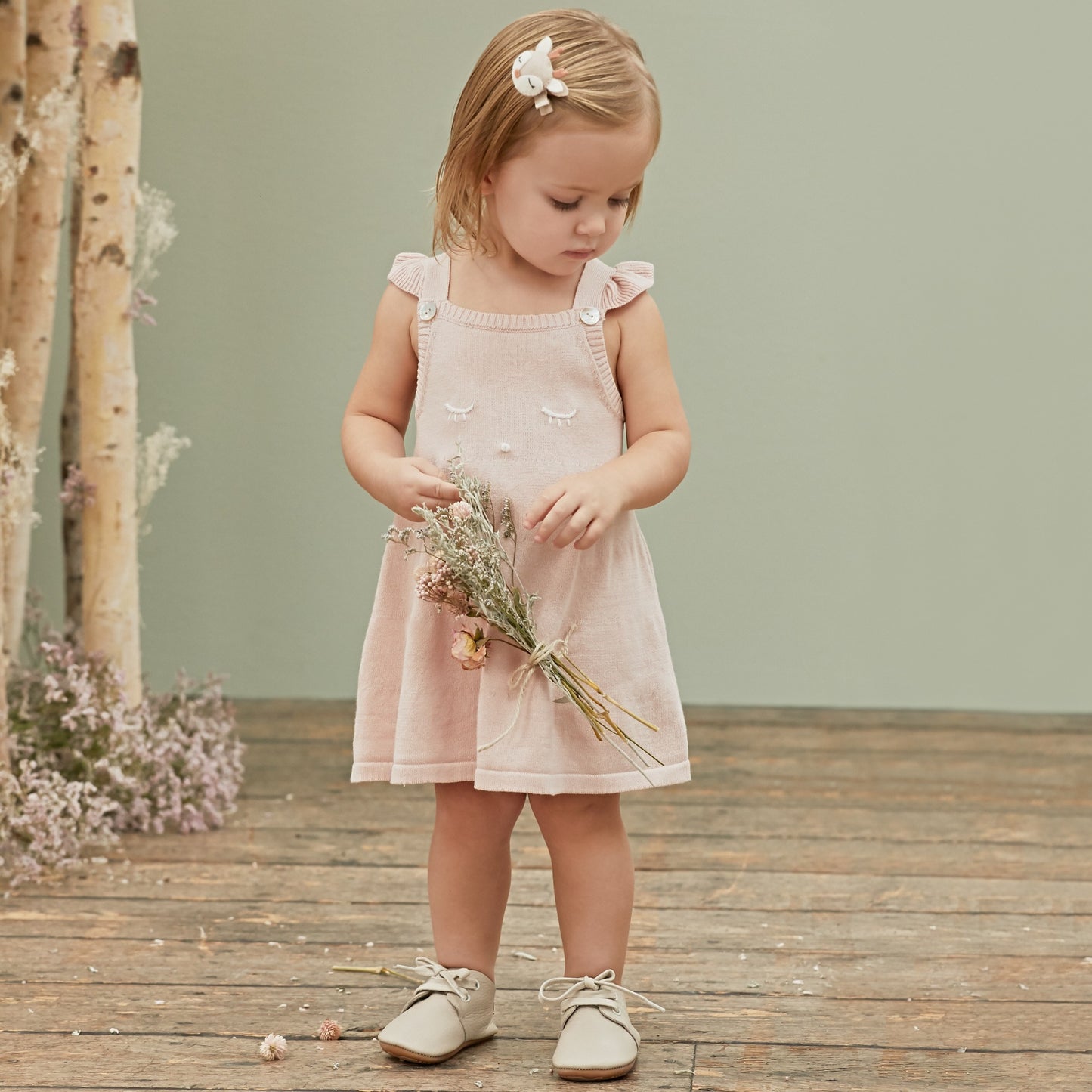 Blush Wink Fine Knit Baby Dress