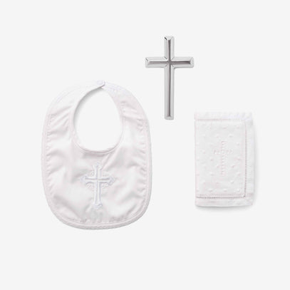 Boys' Bible, Cross, & Bib Christening Gift Set