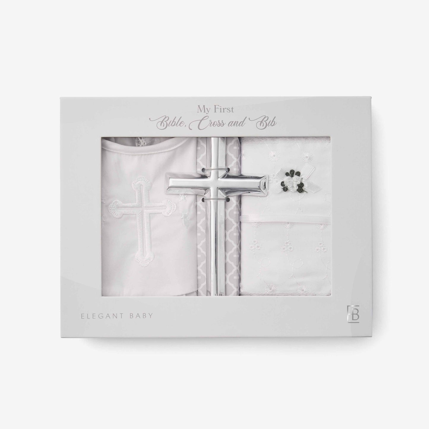 Girls' Bible, Cross, & Bib Christening Gift Set