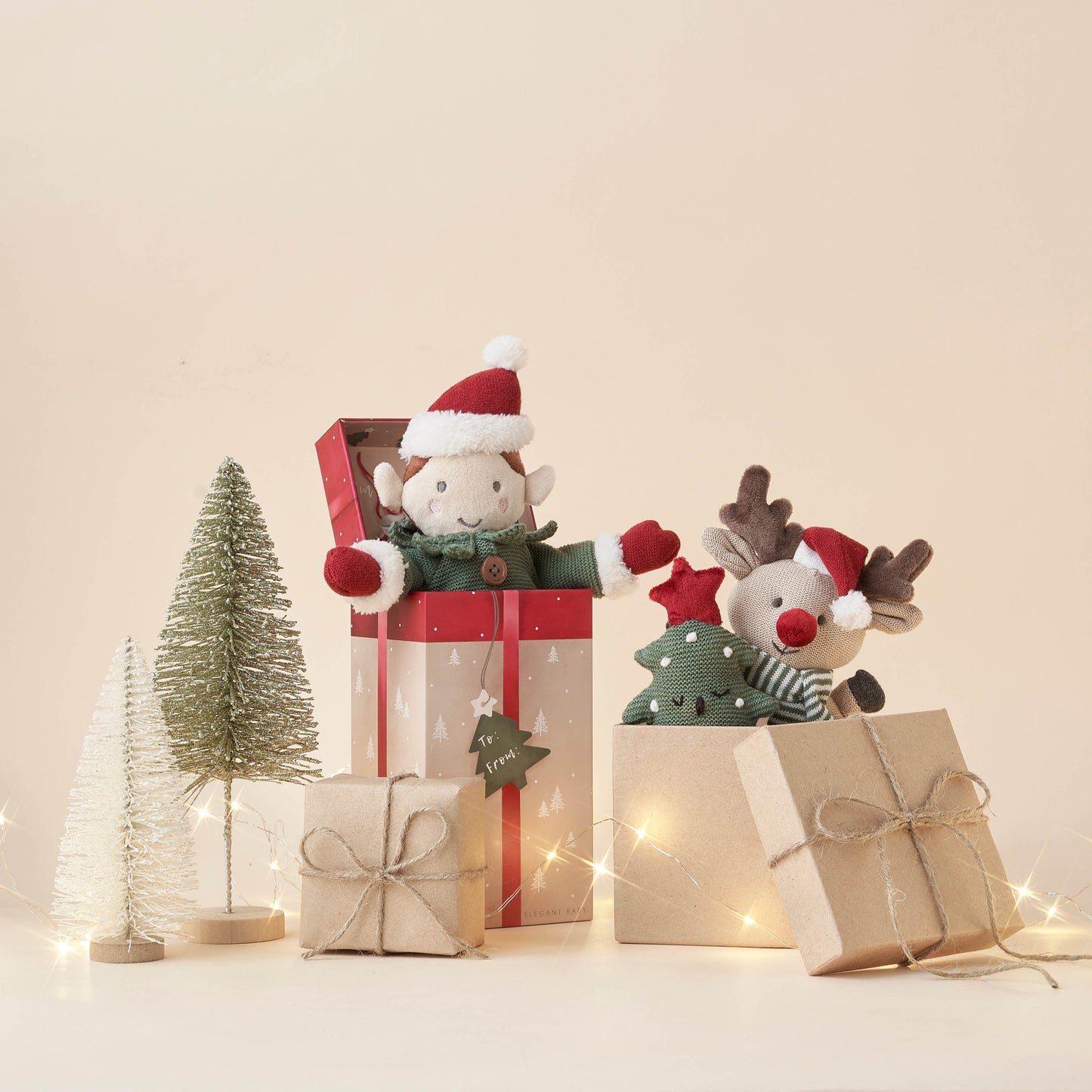 Reindeer Knit Ring Rattle