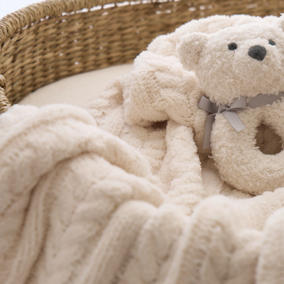 Feather Knit Plush Baby Blankets