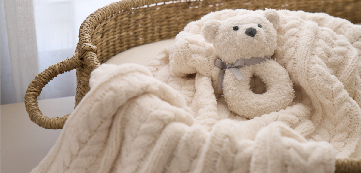 Feather Knit Plush Baby Blankets