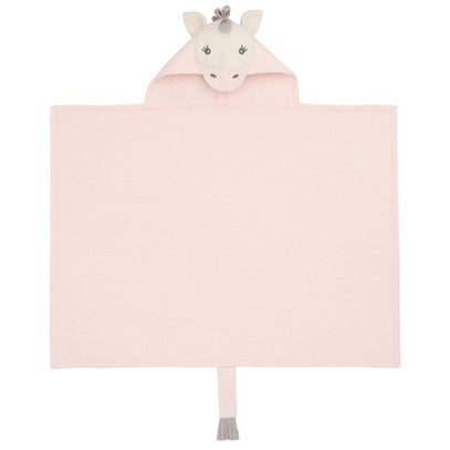 Pink Unicorn Hooded Baby Bath Wrap