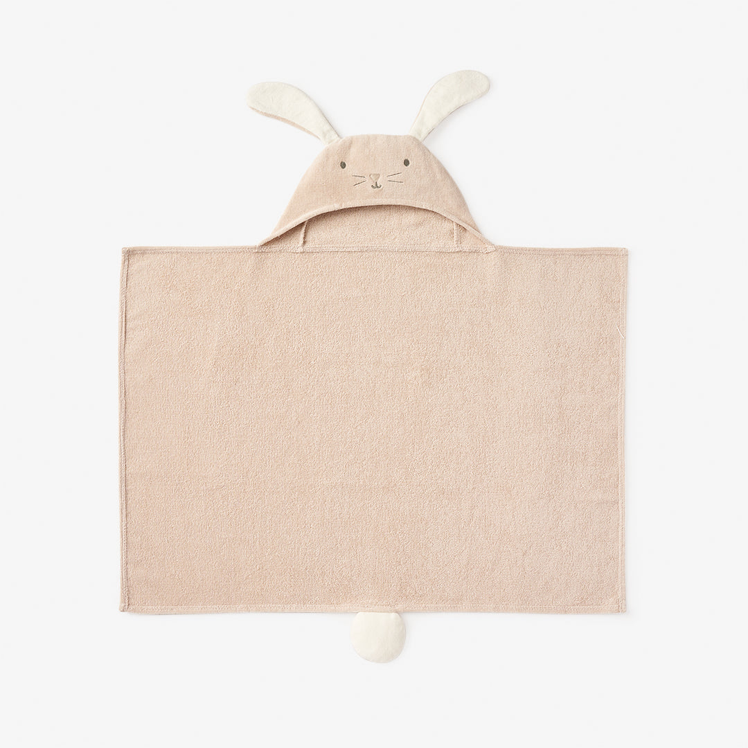 Taupe Bunny Hooded Baby Bath Wrap Elegant Baby