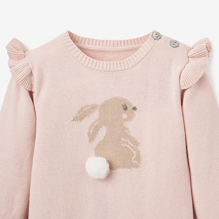 Bunny Cotton Knit Baby Jumpsuit
