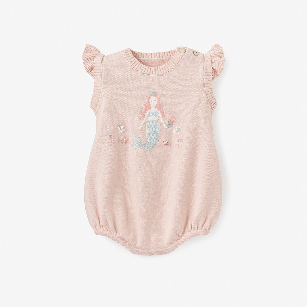 Mermaid Cotton Knit Bubble Romper