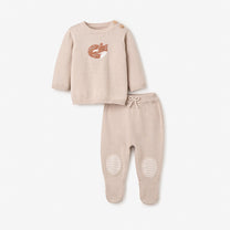 Fox Sweater & Footed Pant Set – Elegant Baby