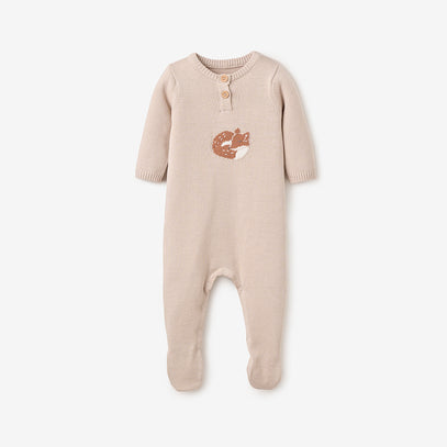 Knit Fox Footed Jumpsuit