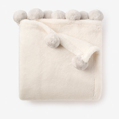 Pale Gray Trim Fleece Baby Stroller Blanket