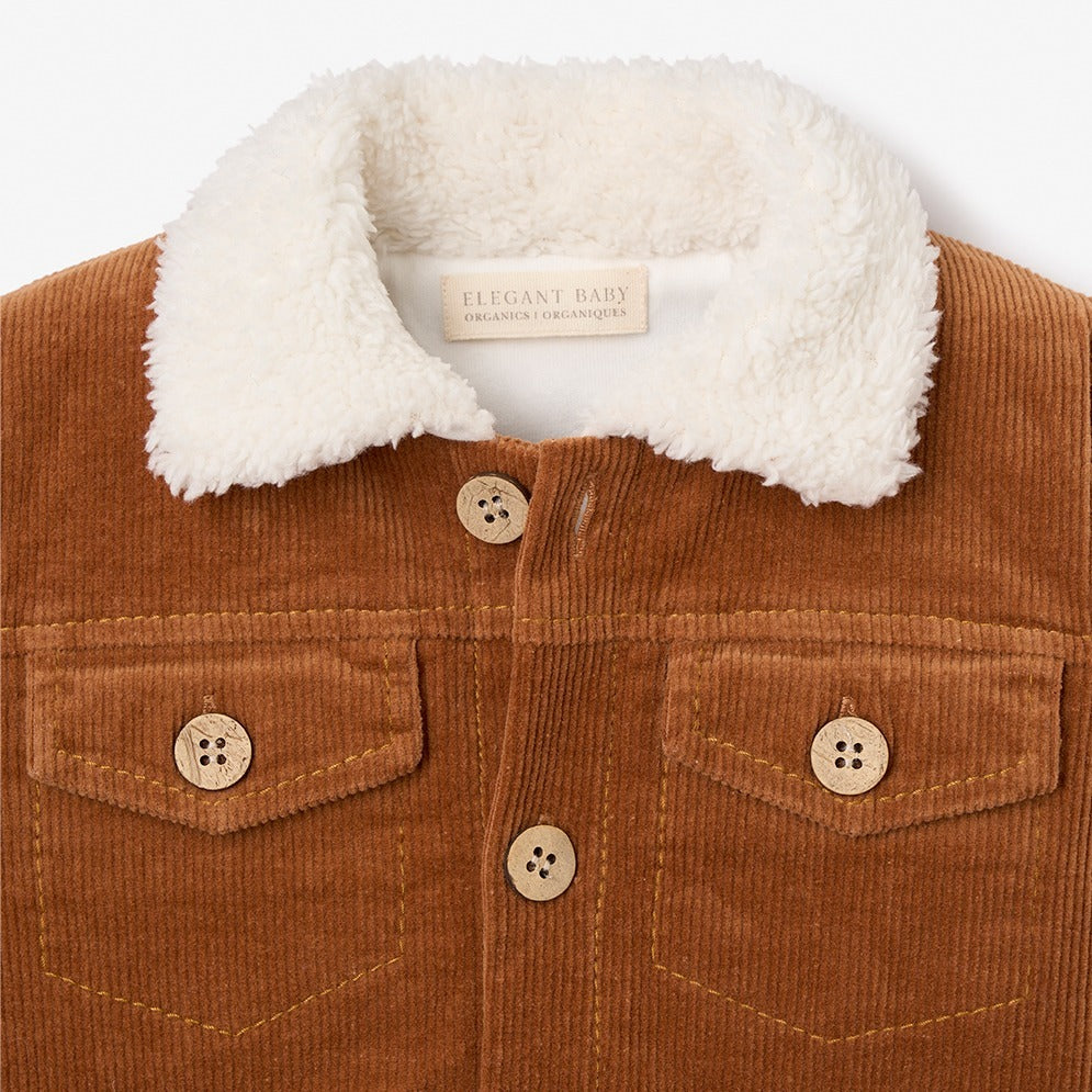 Elegant Baby Corduroy Sherpa Trim Jacket