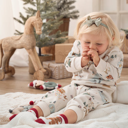 Whimsical Winter Wonderland Printed Fleece Top & Pant Set