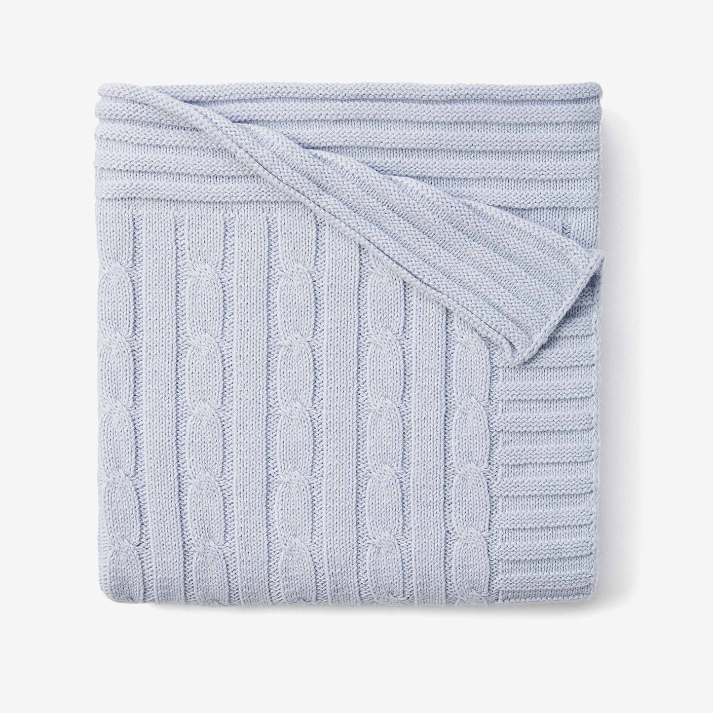 Halogen Blue Cable Knit Cotton Baby Blanket