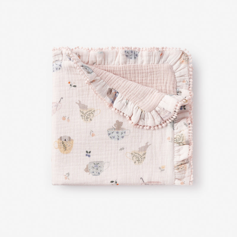 Tea Party Organic Muslin Security Blanket