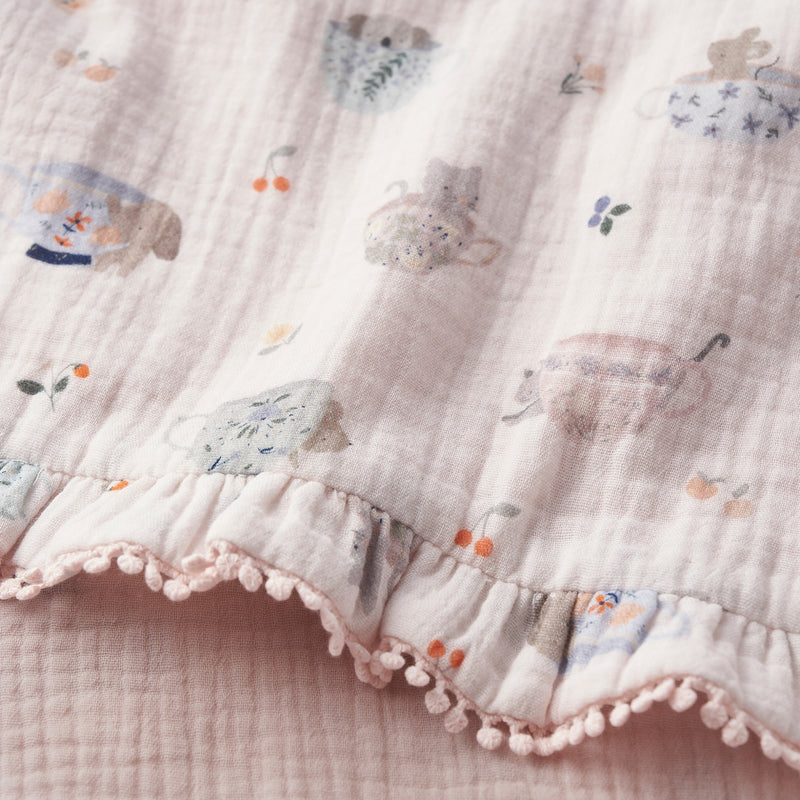 Tea Party Organic Muslin Security Blanket