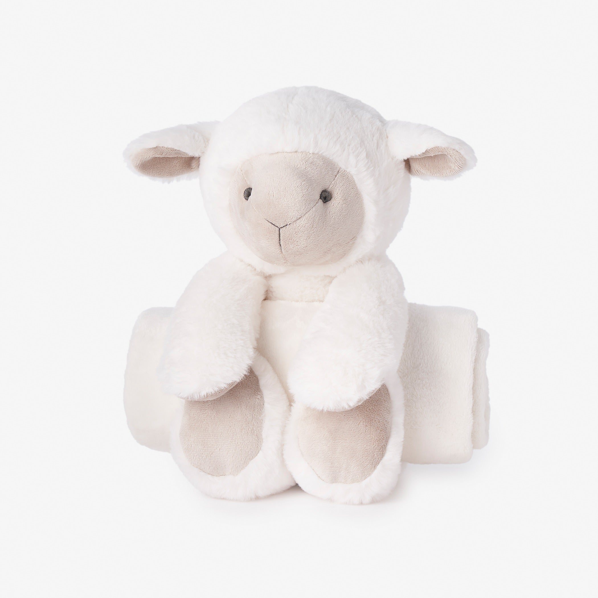 Lamb Bedtime Huggie Plush Toy with Blanket Elegant Baby